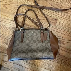 Coach Signature Purse/handbag Cognac Carryall
